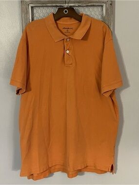 Men's Orange Polo Shirt - Casual Short Sleeve